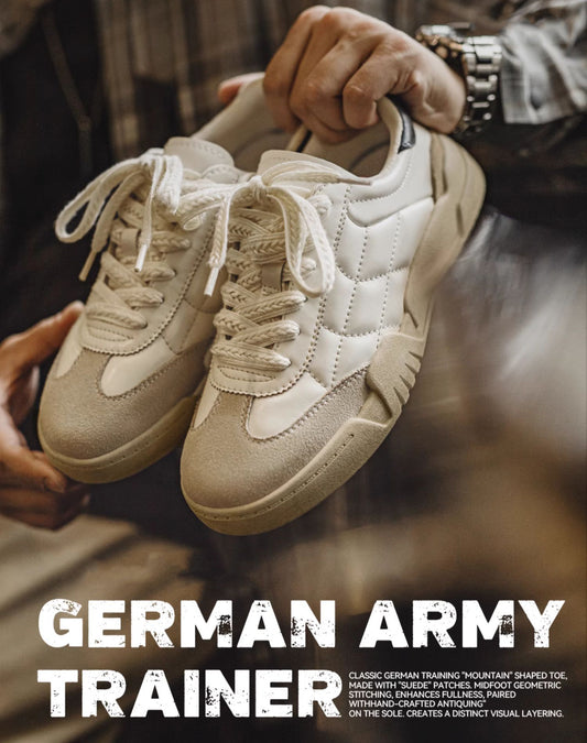 German Army Retro Thick-Soled White Versatile Soft-Soled Men's Casual Shoes