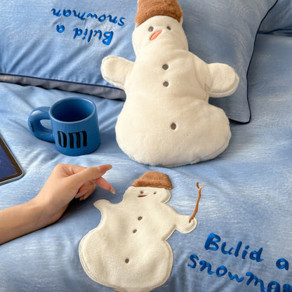 Cartoon Cute Blue Snowman Pure Cotton Skin-Friendly Four-Piece Bed Set