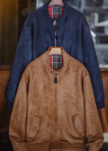 American Retro Suede Harrington G9 Maillard Short Keep Warm Men's Jacket - Harmony Gallery