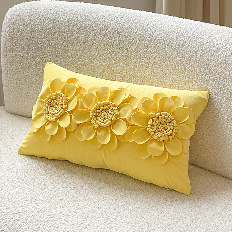 Vibrant Blossom Beauty 3D Floral Decorative Throw Pillows
