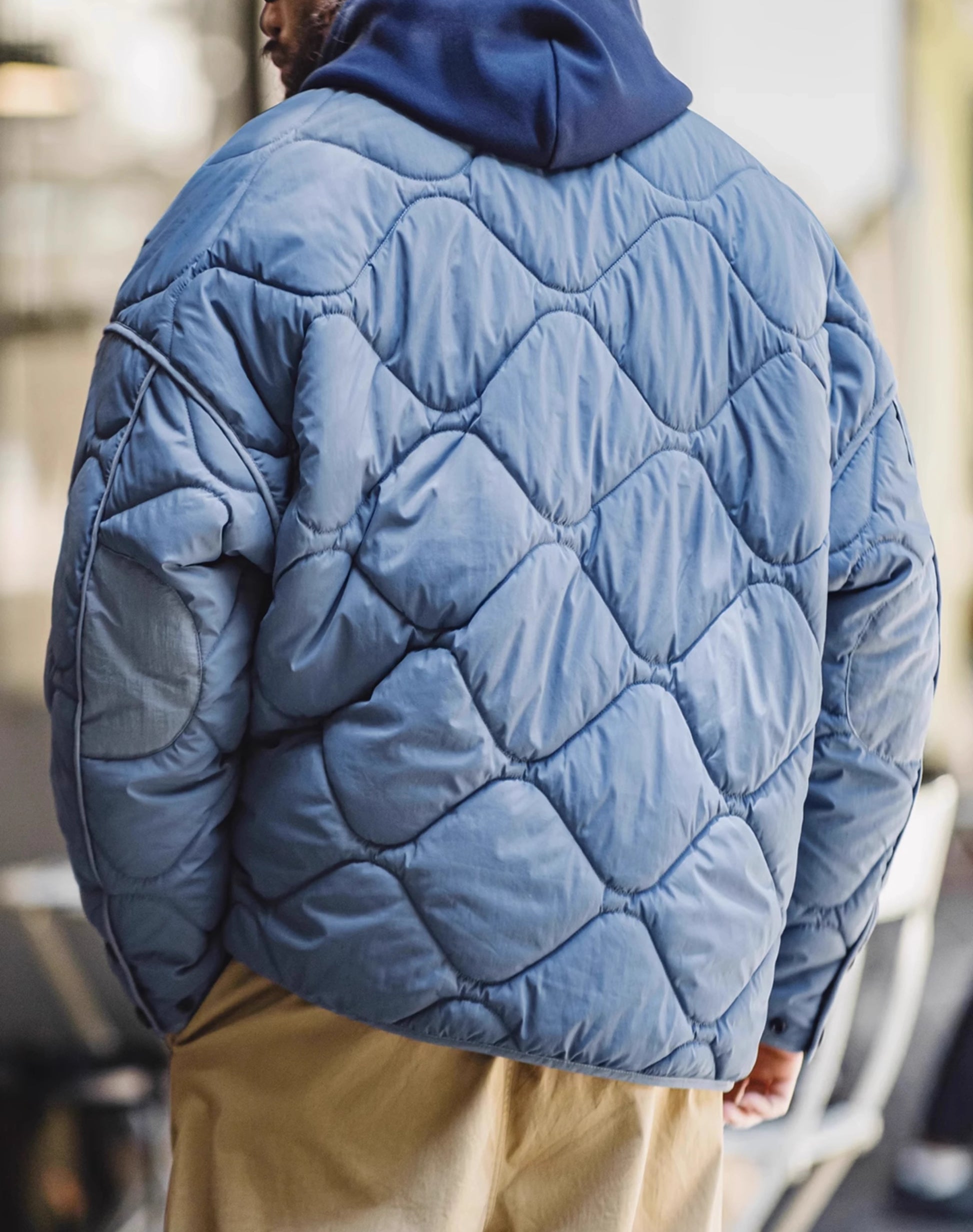 American Retro Shell Pattern Cotton Velcro Thickened Men's Jacket - Harmony Gallery