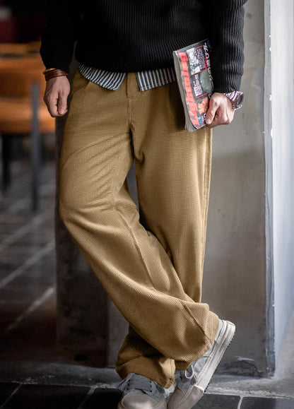 American Retro Corn Corduroy Texture Loose Cotton Straight Men's Trousers