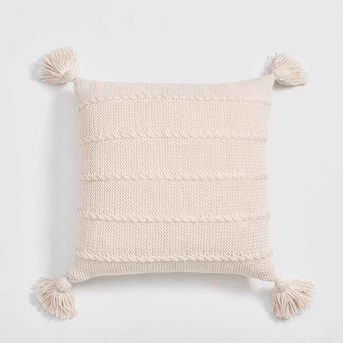Tasseled Textures Cozy Woolen Knit Throw Pillows - Harmony Gallery