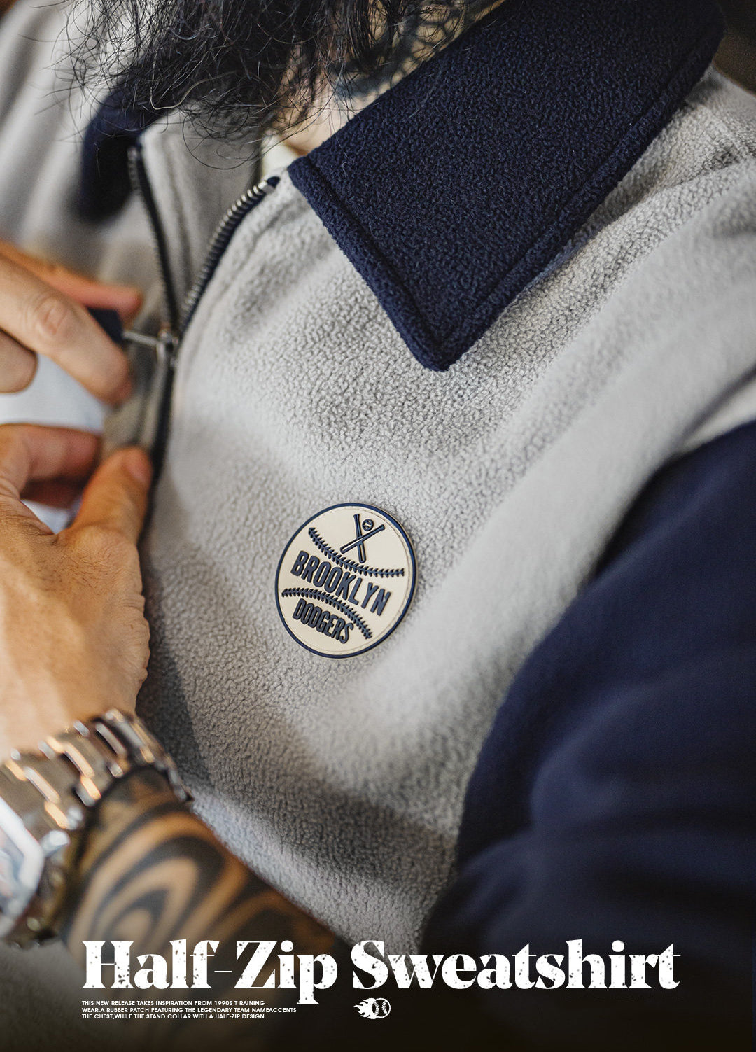 American Fleece College Contrasting Lepel Pullover Warm Men's Sweater - Harmony Gallery