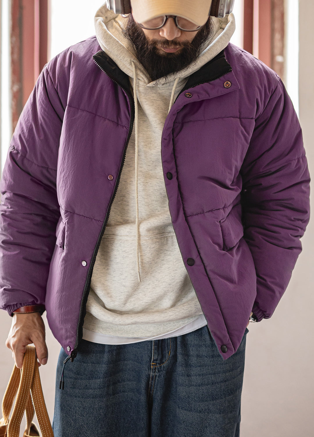 American Reversible Warm Mountain Thickened Cotton Coat Short Men's Jacket