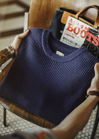 American Ribbed Pullover Striped Knit Cardigan Not Easily Deformed Men's Sweater