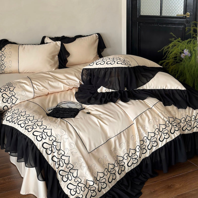 French Love Lace Cotton Four-Piece Heat Storage And Warmth Bed Set