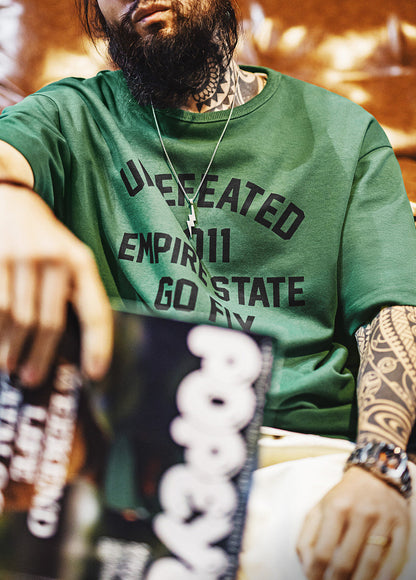 American Retro Stamp Print Shoulder Design Summer Daily Men's T-Shirt