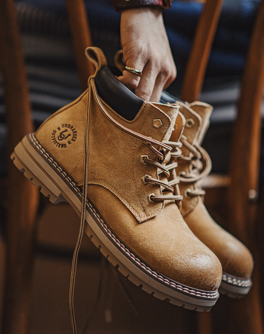 American Retro Hunting Boots Desert Yellow Mid-Cut Martin Outdoor Men's Boot - Harmony Gallery