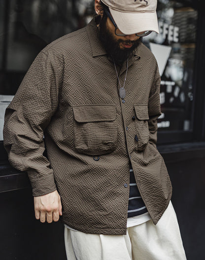 Camicia da uomo sottile da lavoro, da montagna, stiratura gratuita, antirughe, tascabile