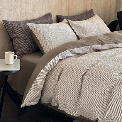 Premium Black and White Striped Textured Bedding Pure Cotton Four-Piece Bed Set