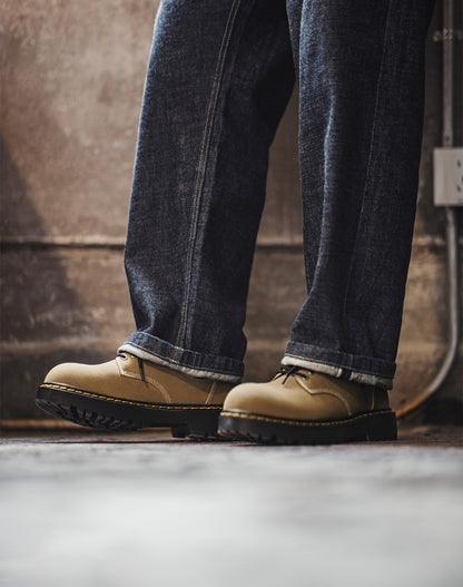 American Retro Derby Soft-Soled Leather Heightened Big Head Men's Dress Shoes - Harmony Gallery