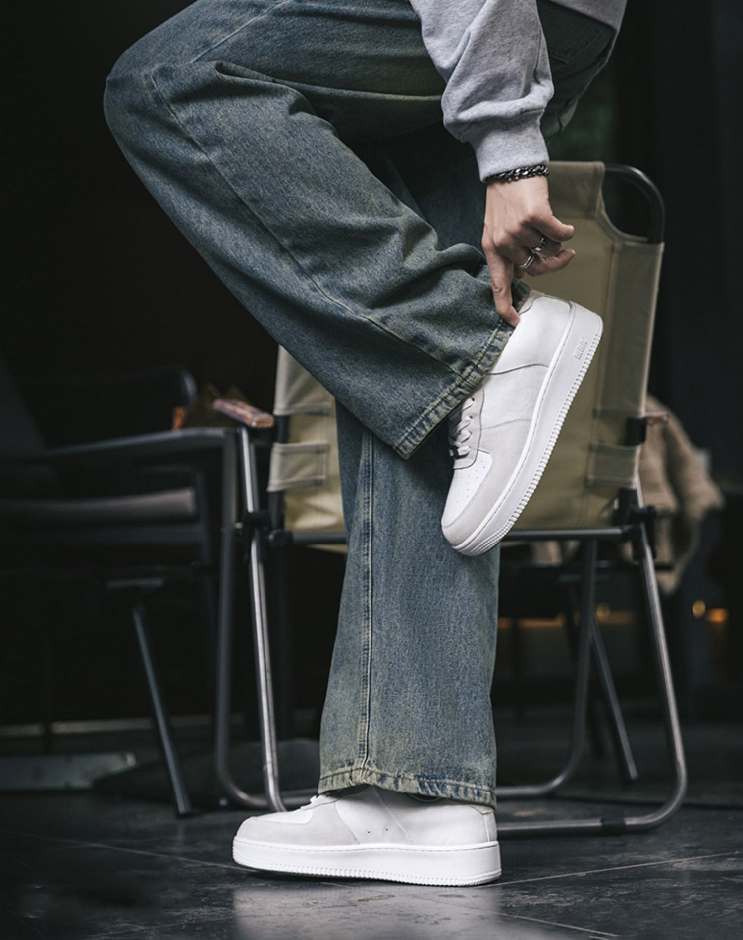 American Pure White Air Force Fall Thick Bottom All-Match Men's Casual Shoes - Harmony Gallery