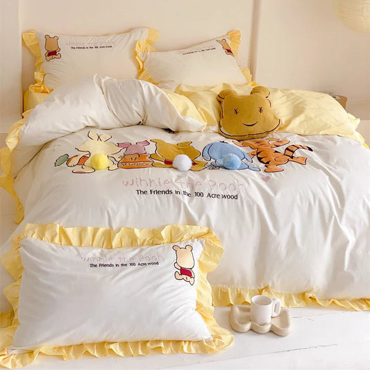 Disney Winnie The Pooh Cute Pure Cotton Four-Piece Bed Set - Harmony Gallery