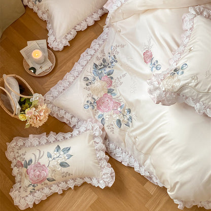 French Romantic Princess Cotton Four-Piece Pure Cotton Bed Set