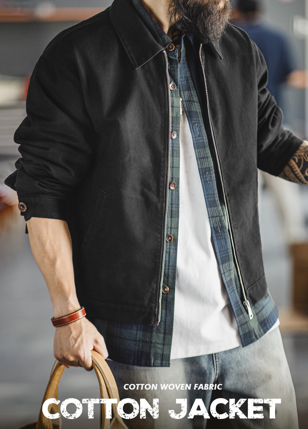 American Coach Handsome Stiff Heavy Short Pure Cotton Men's Jacket - Harmony Gallery