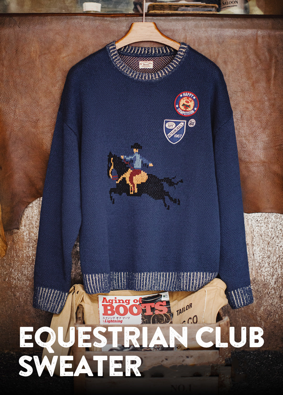 American Contrasting Color Warm Threaded Neckline Knitted Men's Sweater - Harmony Gallery