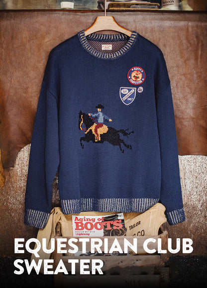 American Contrasting Color Warm Threaded Neckline Knitted Men's Sweater - Harmony Gallery