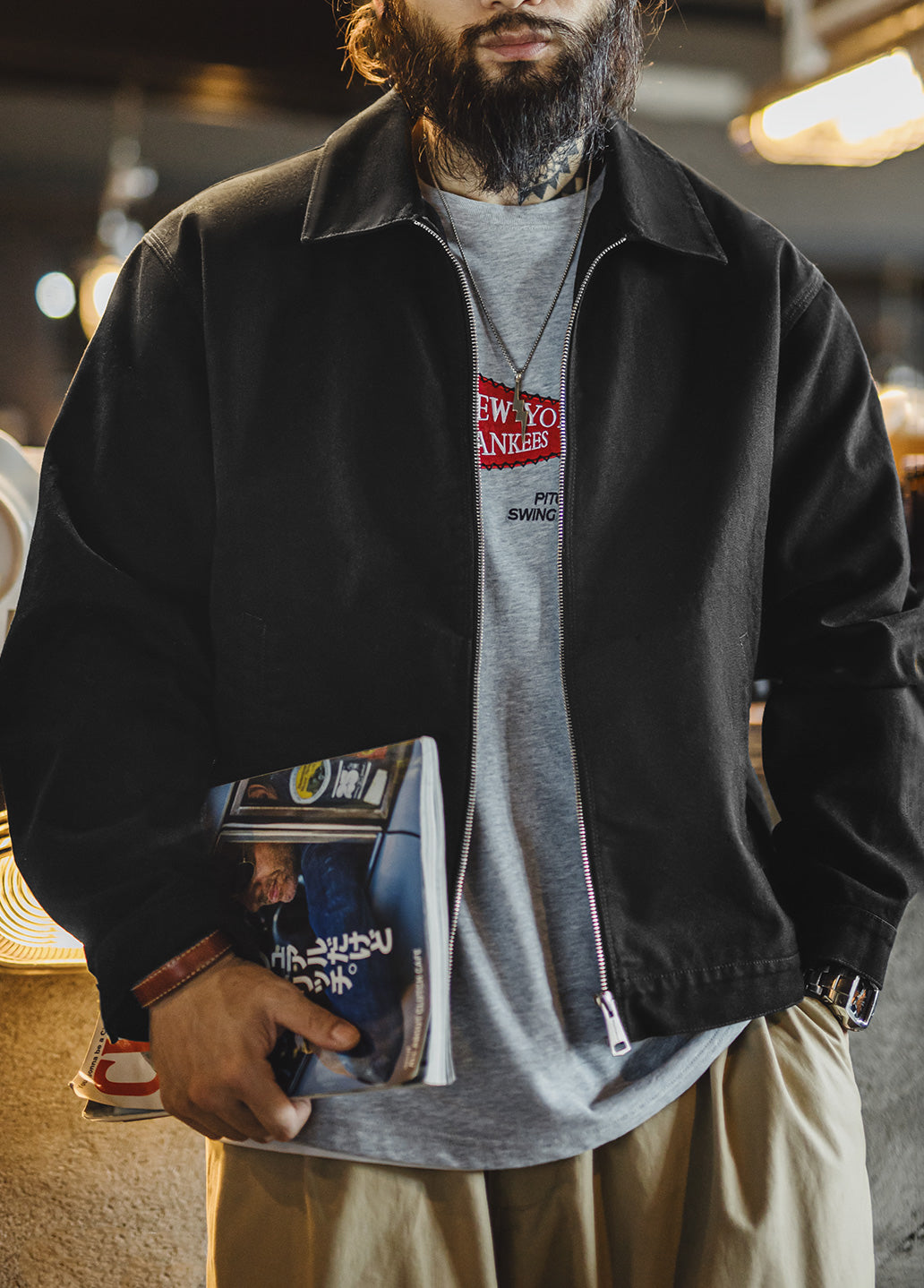 American Coach Handsome Stiff Heavy Short Pure Cotton Men's Jacket - Harmony Gallery