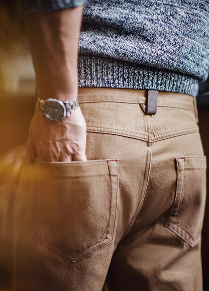 American Retro Maillard Fitted Straight Tube Tencel Lyocell Pants Men's Jeans - Harmony Gallery