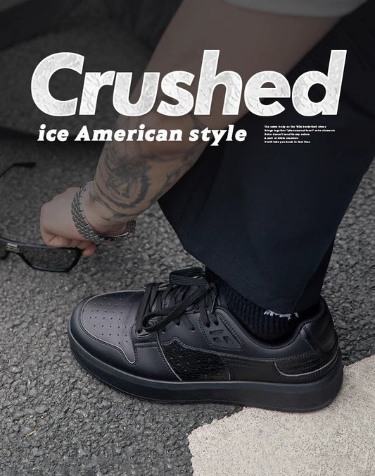 American Crushed Ice Small Thick-Soled Cracked Men's Casual Shoes - Harmony Gallery