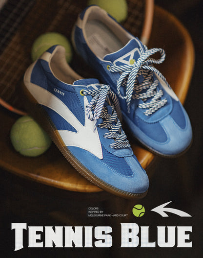 German Retro Sports Forrest Gump Mesh Polar Blue Breathable Men's Casual Shoes - Harmony Gallery