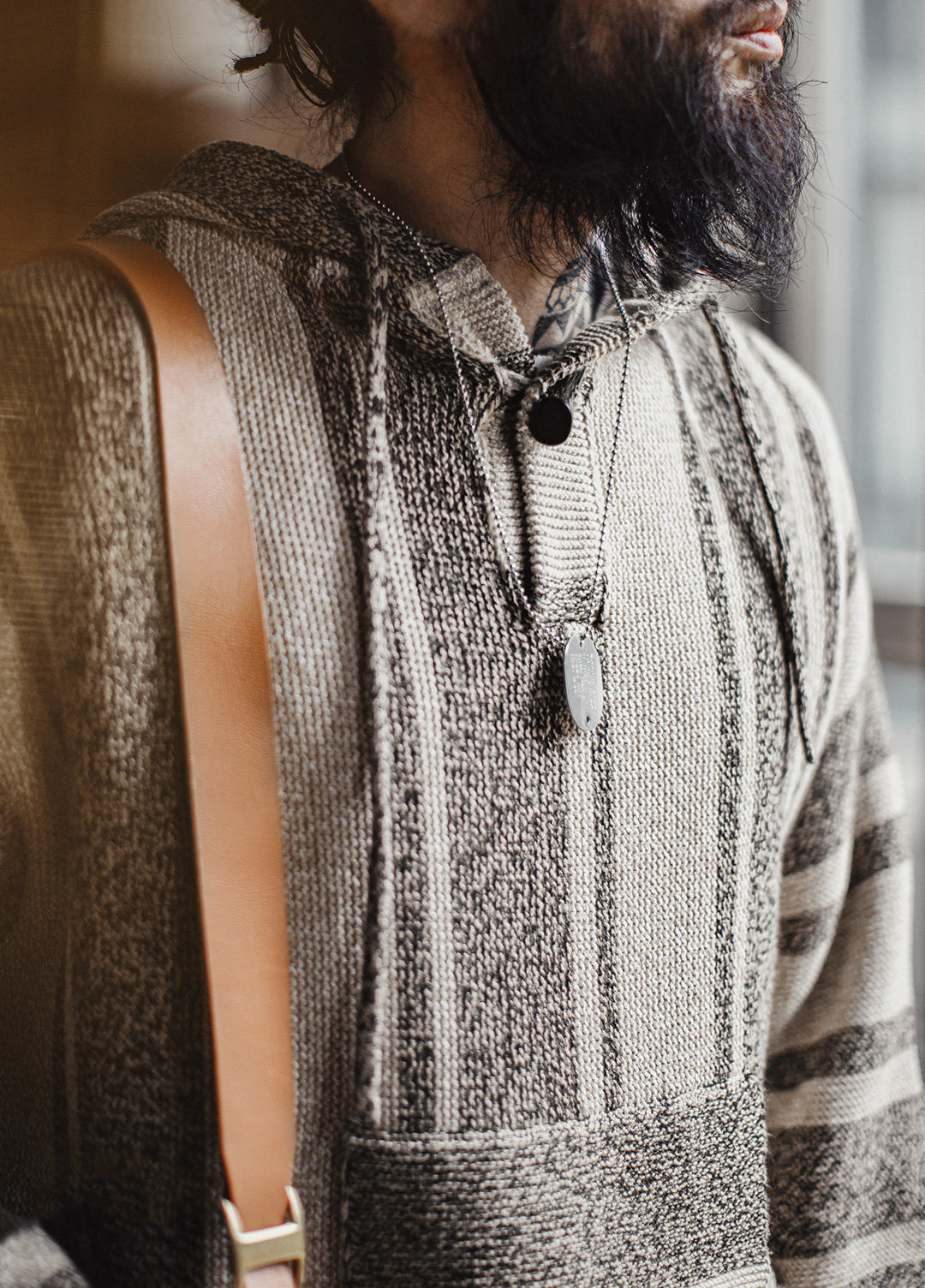 American Retro Baja Semi-Open Pullover Knitted Thin Draped Men's Sweater - Harmony Gallery