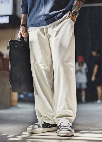 American Light Easy Pants Ivory White Commuter Loose Flow Men's Trousers - Harmony Gallery