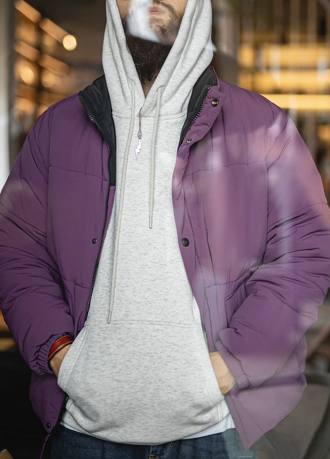 American Reversible Warm Mountain Thickened Cotton Coat Short Men's Jacket