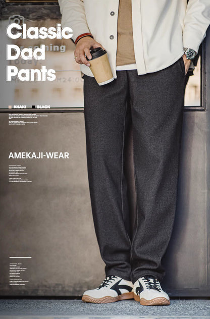 American Retro Heavyweight Workwear Wool Men's Trousers