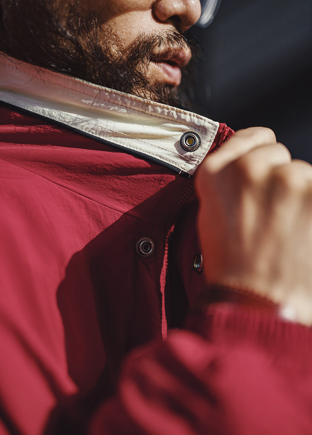 American Patchwork Racing With Red Collar Thickened Warm Cotton Men's Jacket