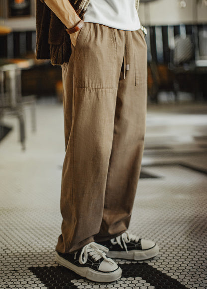 American Retro Lyocell Tencel Becker Pants Tapered Daily Cotton Men's Trousers - Harmony Gallery