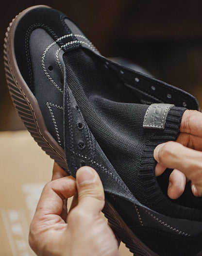 German Retro Thin-Soled Flying Socks Lightweight Soft-Soled Men's Casual Shoes - Harmony Gallery