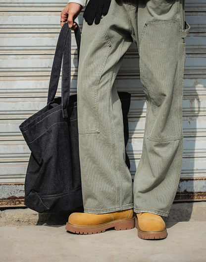 American Retro Mickey Round Head Big Martin Boots Thick Bottom Men's Boot - Harmony Gallery