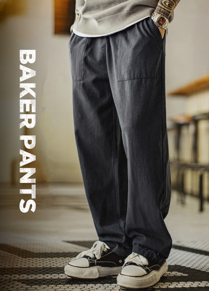 American Retro Lyocell Tencel Becker Pants Tapered Daily Cotton Men's Trousers - Harmony Gallery