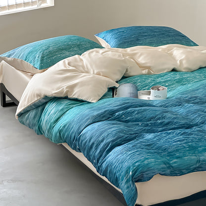 Light Luxury High-End The Legend Of The Blue Sea Tencel Four-Piece Ice Silk Bed Set - Harmony Gallery