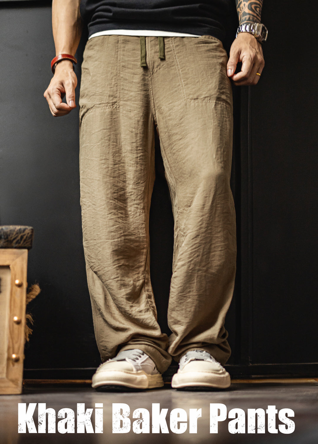 American Workwear Linen Beckham Thin And Draping Lyocell Tencel  Men's Trousers - Harmony Gallery