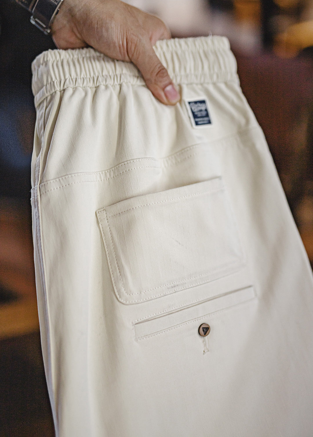 American Light Easy Pants Ivory White Commuter Loose Flow Men's Trousers - Harmony Gallery