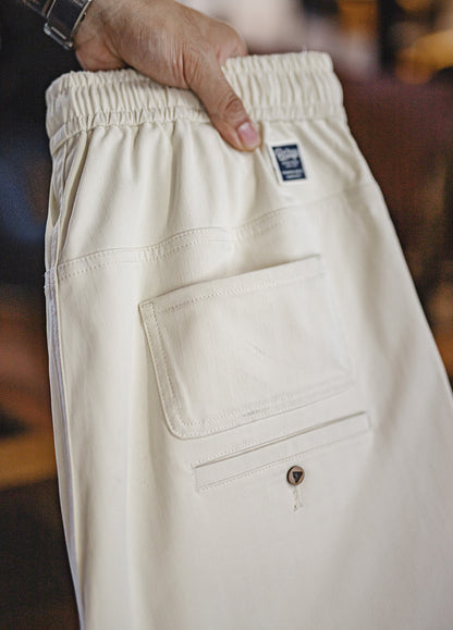 American Light Easy Pants Ivory White Commuter Loose Flow Men's Trousers - Harmony Gallery