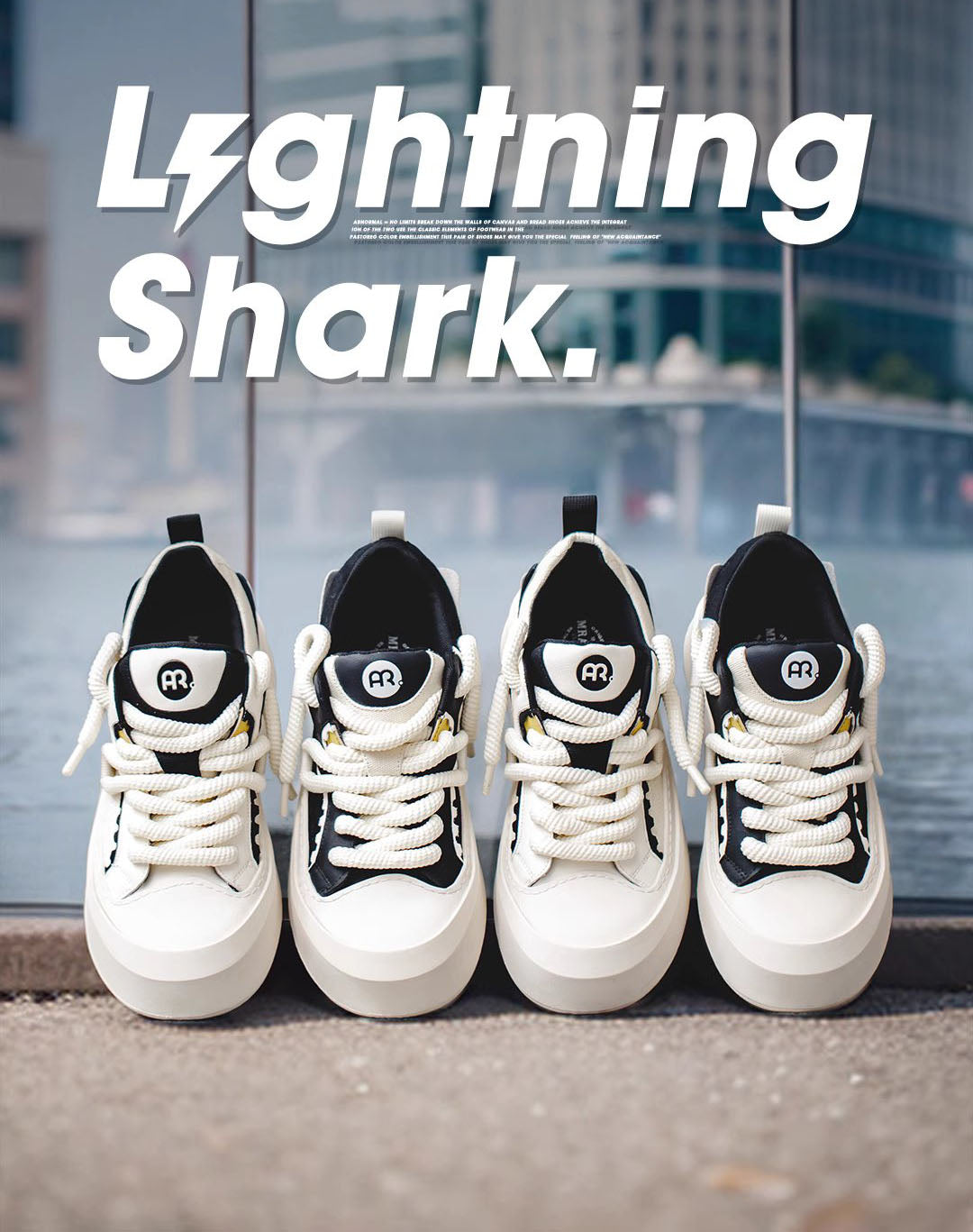Electric Shark Big Head Breathable Cute Men's Casual Shoes