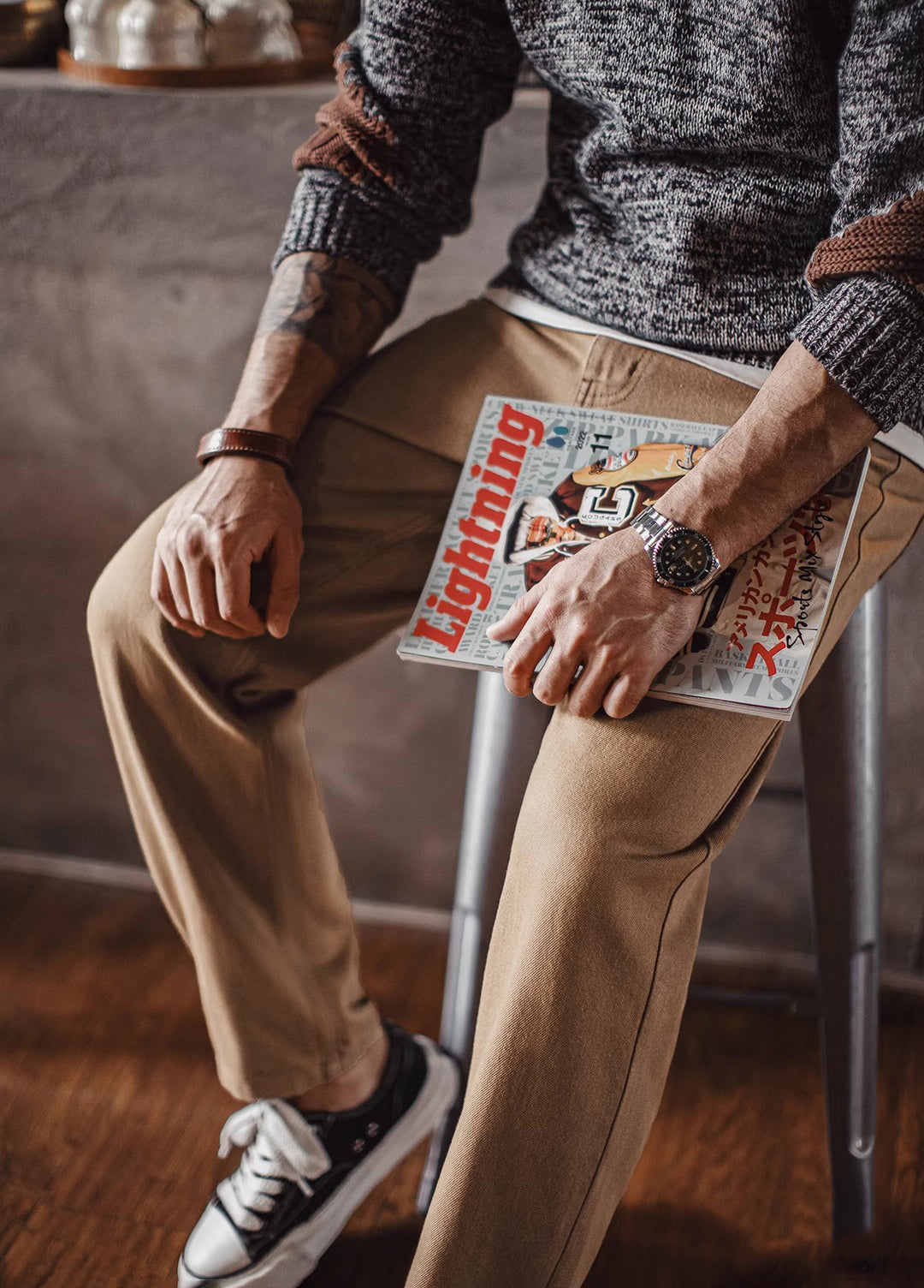 American Retro Maillard Fitted Straight Tube Tencel Lyocell Pants Men's Jeans - Harmony Gallery