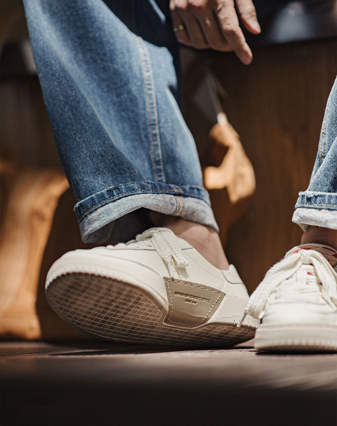 German Navajo Embroidered Heel Thick Bottom White Men's Casual Shoes - Harmony Gallery