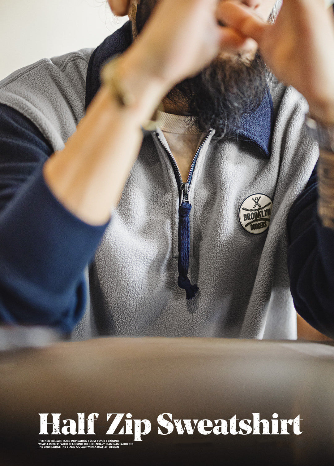 American Fleece College Contrasting Lepel Pullover Warm Men's Sweater - Harmony Gallery