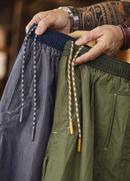 American Retro Loose Wide-Leg Sports Fitness Military Thin Men's Shorts