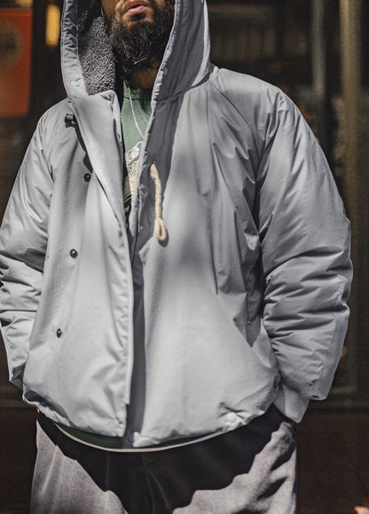 American N3B Gray Parka Coat Short Hooded Thickened Warm Cotton Men's Jacket