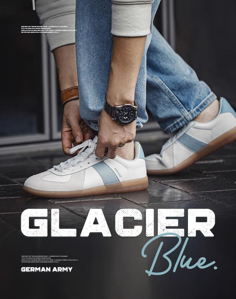 German Glacier Blue Dexun Retro Sports Unisex Casual Shoes - Harmony Gallery