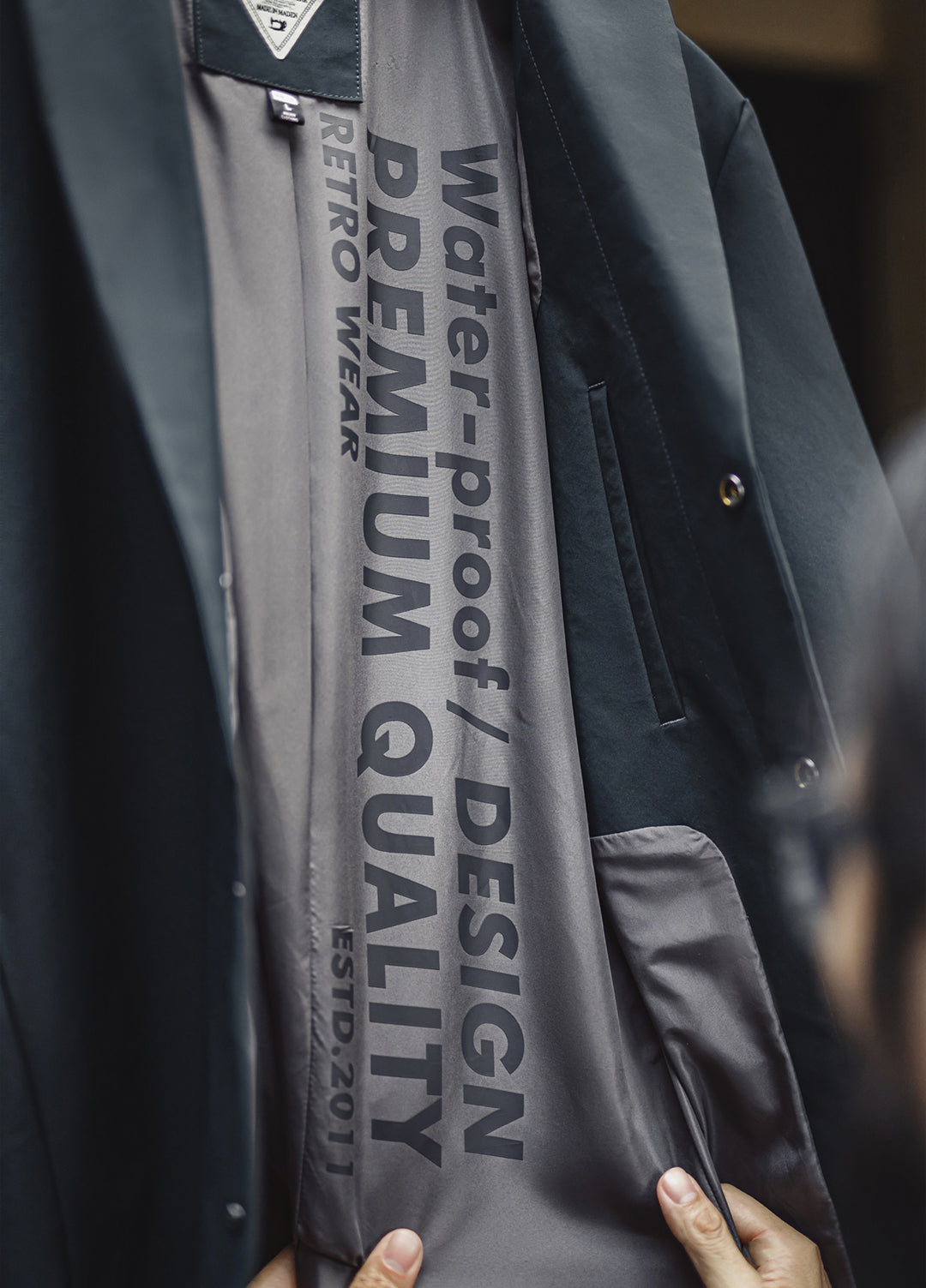 American Retro Thin Commuter Windbreaker British Mid-Length Lapel Men's Jacket - Harmony Gallery