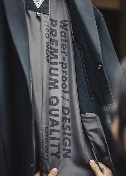 American Retro Thin Commuter Windbreaker British Mid-Length Lapel Men's Jacket - Harmony Gallery