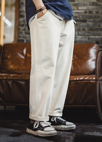 American Light Easy Pants Ivory White Commuter Loose Flow Men's Trousers - Harmony Gallery