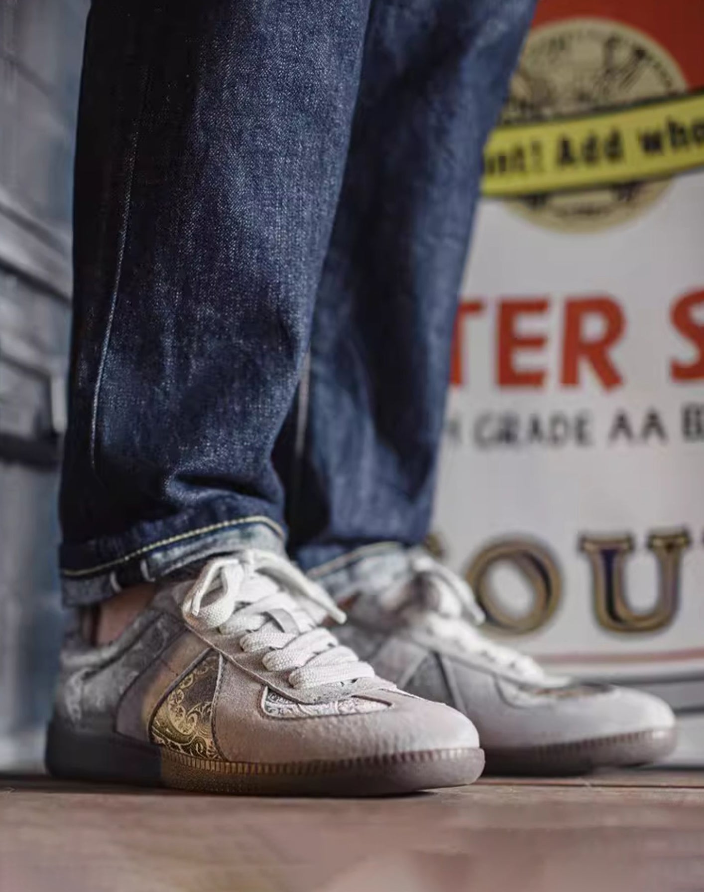 German Cashew Flower Sense Silk Cold Rock Gray Sport Men's Casual Shoes - Harmony Gallery